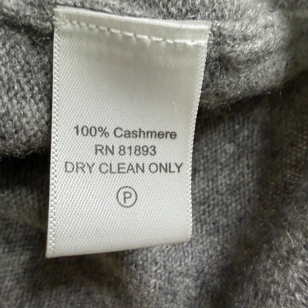 Isaac Mizrahi Live! Tunic Sweater Womens S Gray 100% Cashmere A-Line Scoop Neck - Picture 3 of 7
